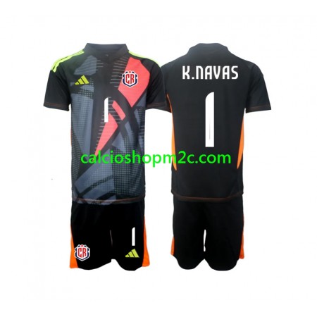 Costa Rica Keylor Navas 1 Portiere Bambino Maglia Terza 2024 Manica Corta (+ Pantaloncini)